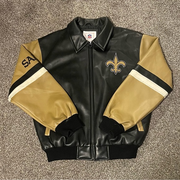 NFL Other - Vintage New Orleans Saints Jacket Mens Medium NFL Leather Bomber Jacket